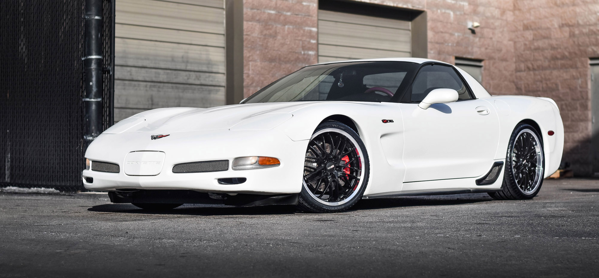 Chevrolet C5 Corvette Z06 on Cray Eagle gloss black mirror cut lip mesh staggered wheels rims - 01