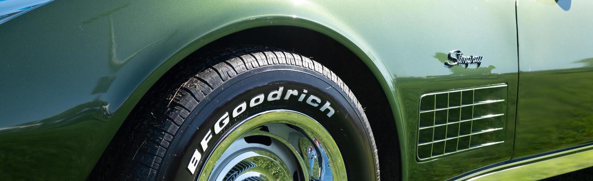 Side view of classic green C3 Corvette stingray