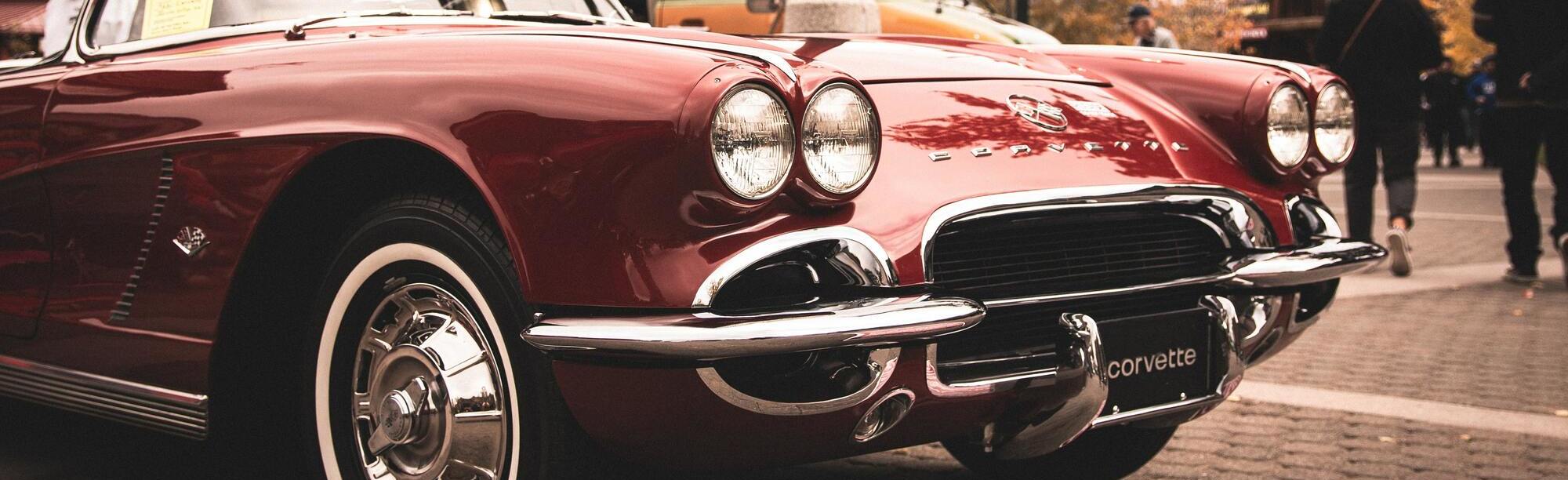 Classic red c1 Corvette at carshow