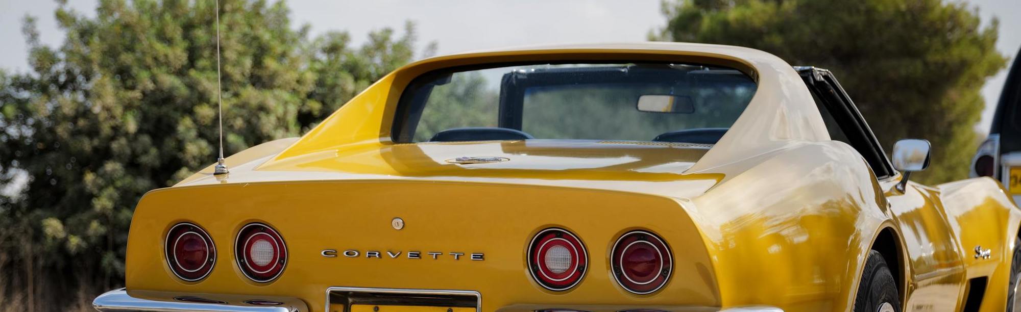 Yellow C3 Corvette T-top rear