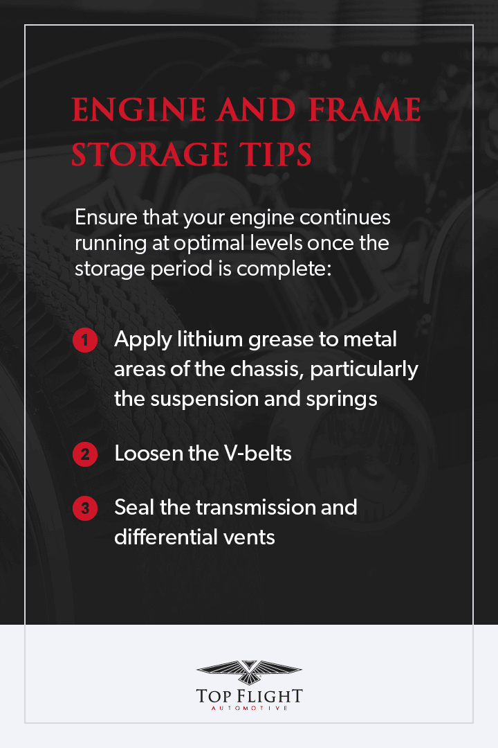 CLassic car engine and frame storage tips