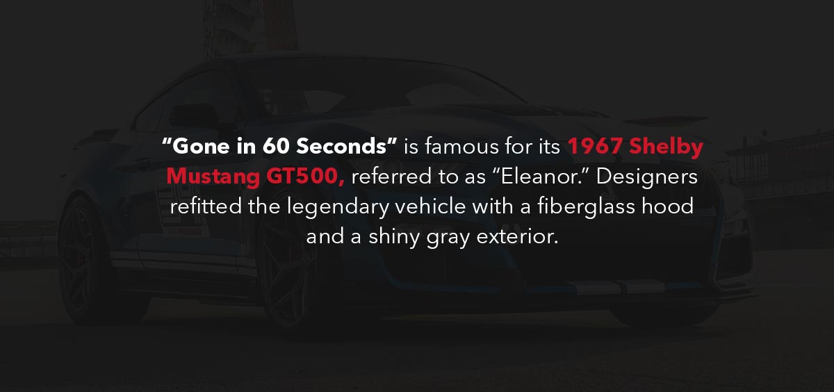 1967 Shelby Mustang GT500 in “Gone in 60 Seconds” (2000)